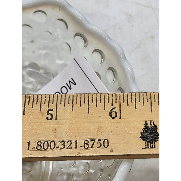 Anchor Hocking Moonstone Opalescent Hobnail Heart Shaped Candy Nut Nappy Dish - Picture 7 of 7